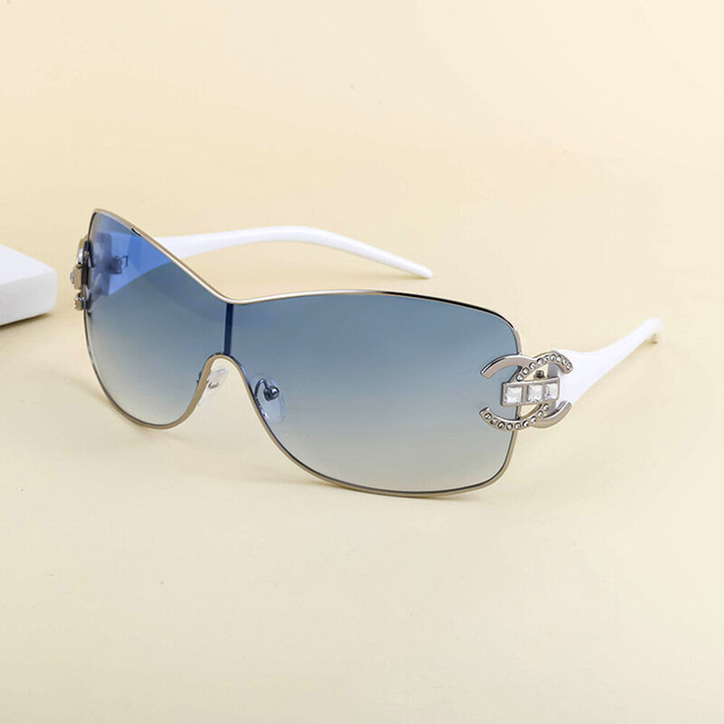 Nicola Oval Blue Sunglasses