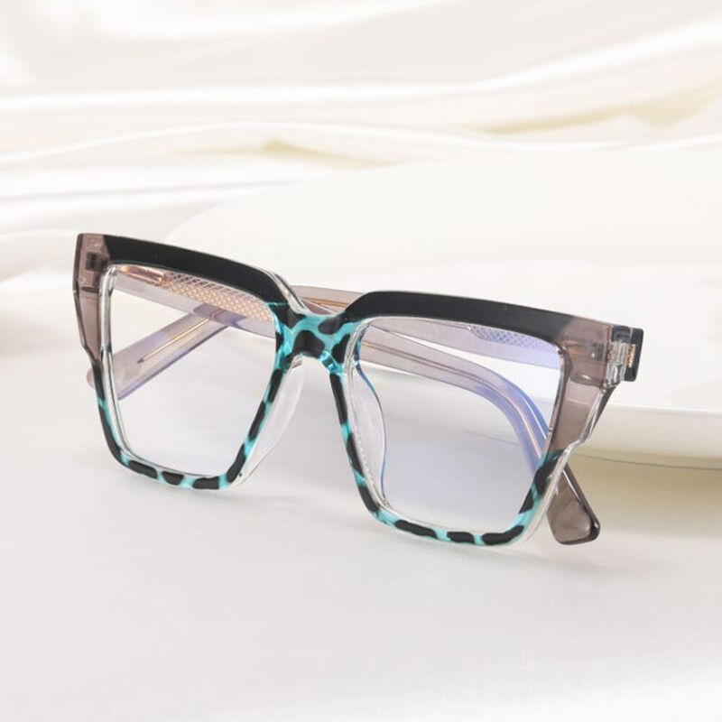 Aeryn Square Gray Leopard Glasses