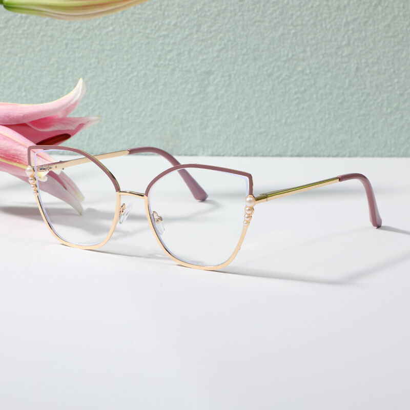 Yile Cat Eye Pink Glasses