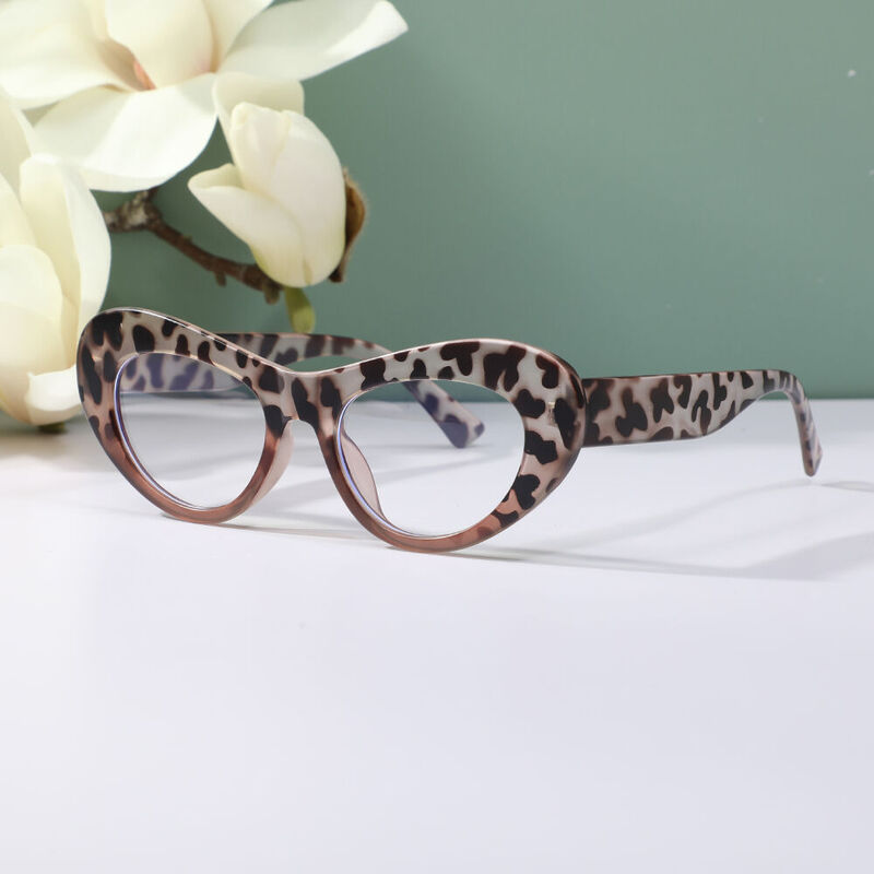 Ina Cat Eye Leopard Glasses