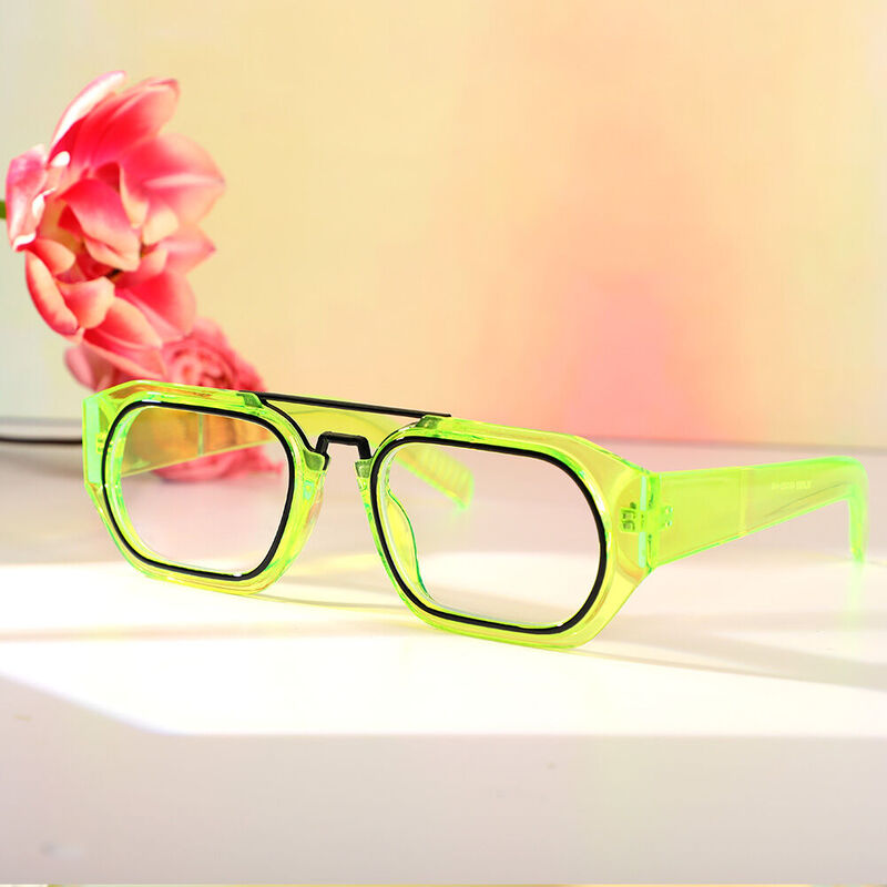 Elvis Aviator Green Glasses