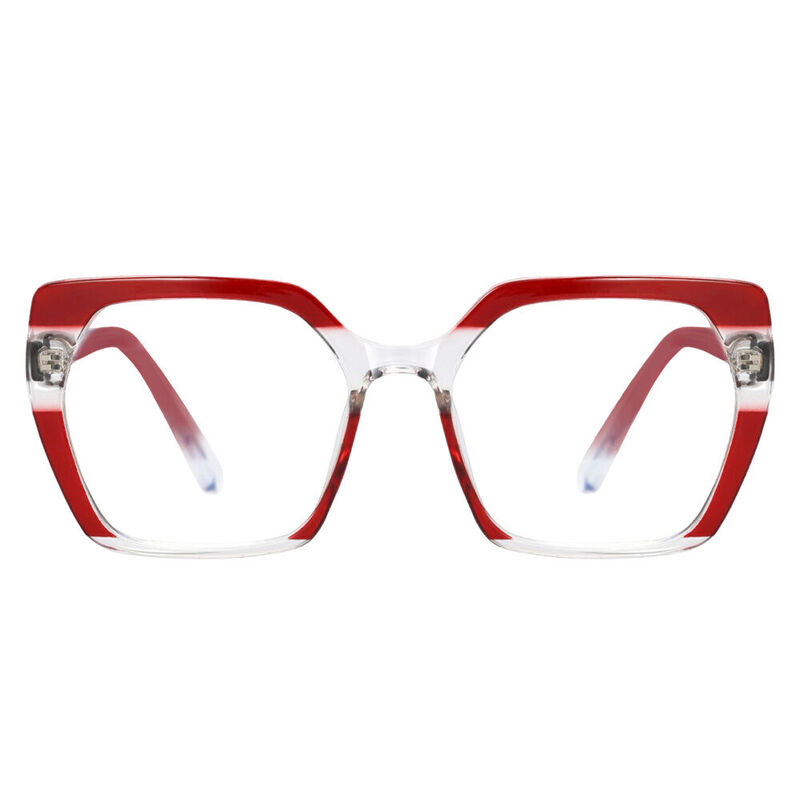 Roxanne Geometric Red Glasses