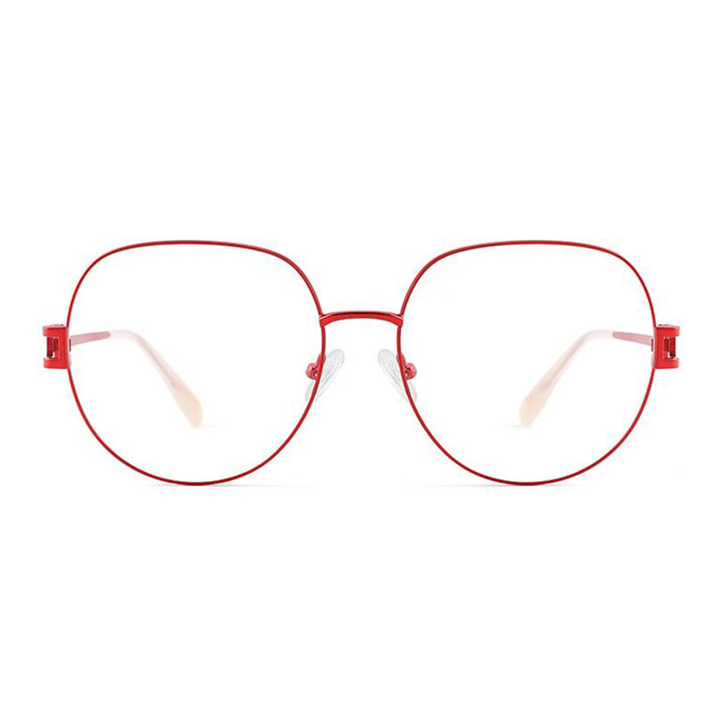 Denise Round Red Glasses