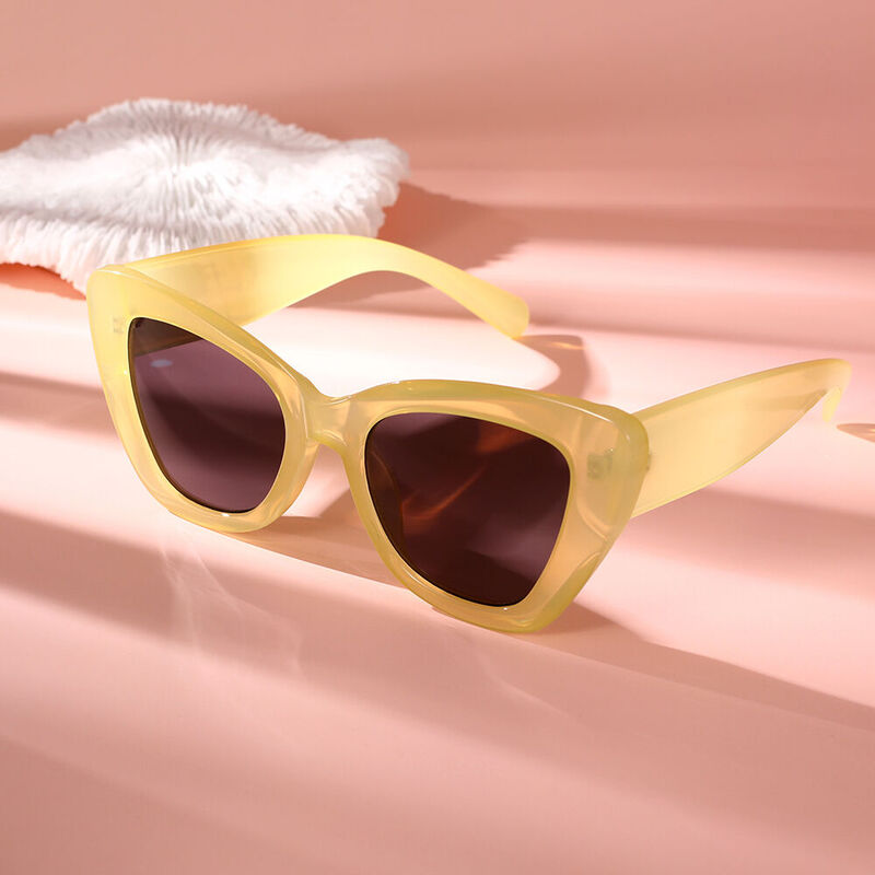 Honeymoon Cat Eye Yellow/Grey Sunglasses