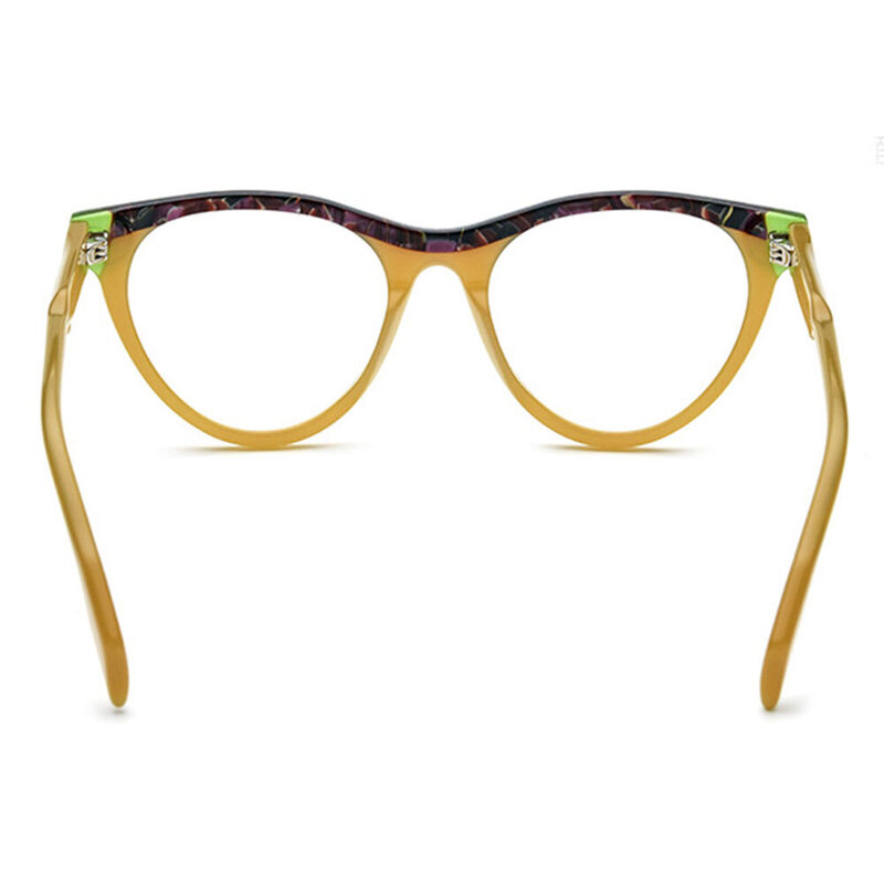 Attlee Cat Eye Yellow Glasses