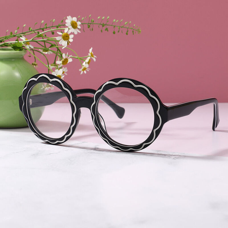 Berrie Round Black Glasses