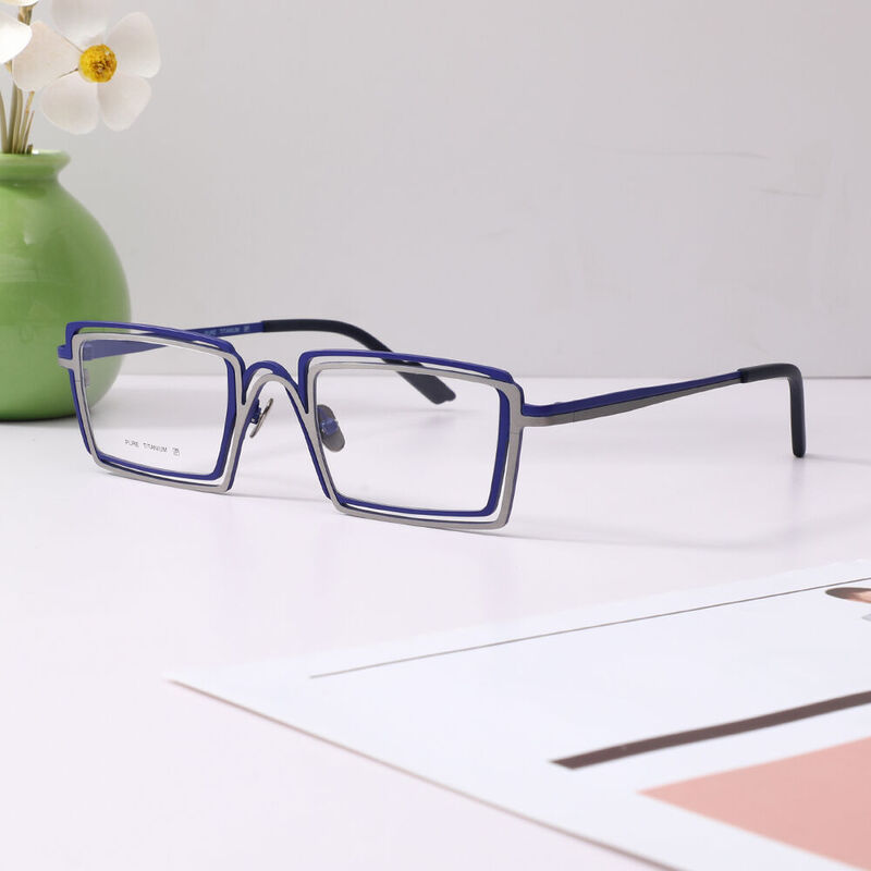 Colinee Rechteckige Graue Brille