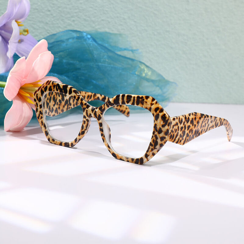 Sebasta Geometric Leopard Glasses