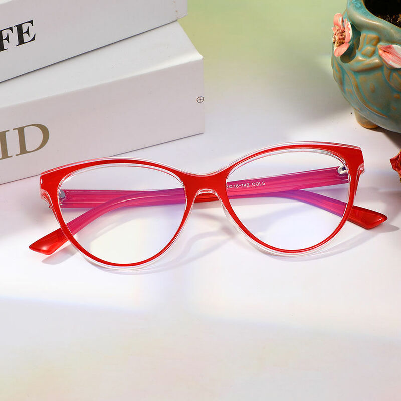 Rhys Cat Eye Red Glasses