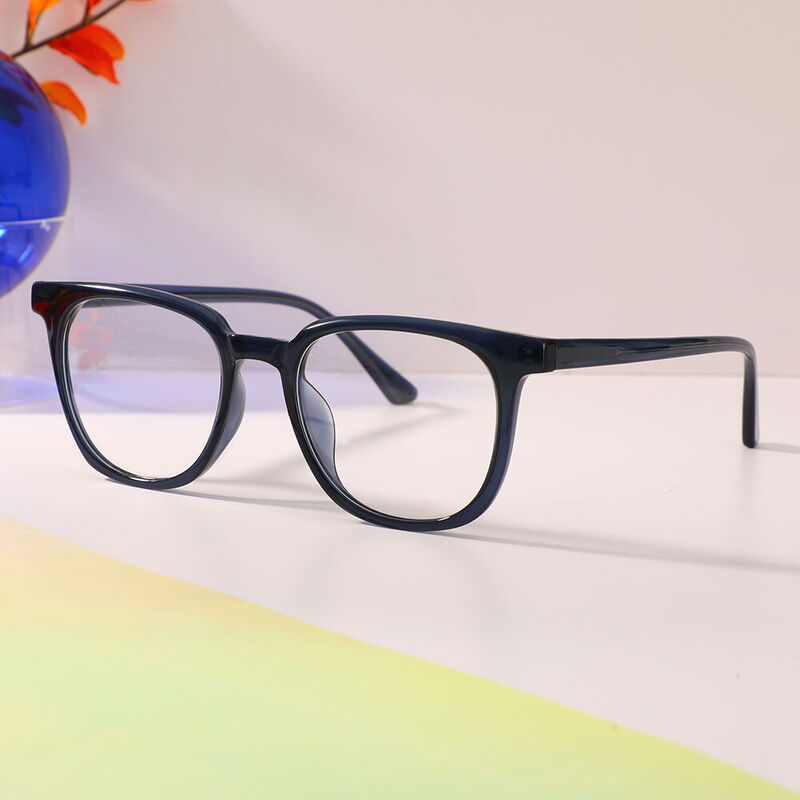 Bertha Square Blue Glasses