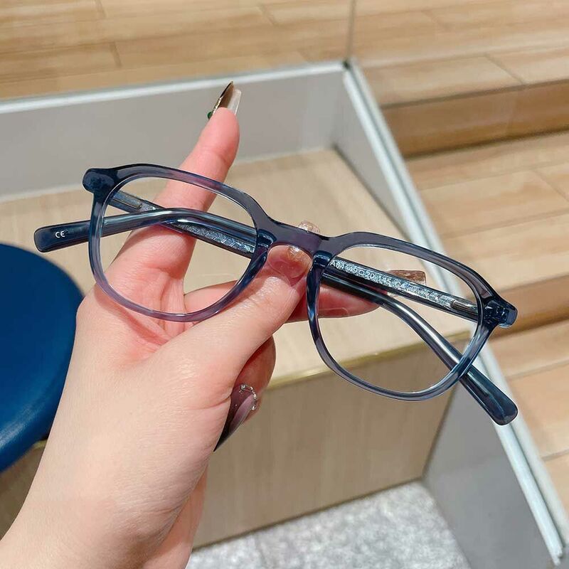Bertha Square Blue Glasses