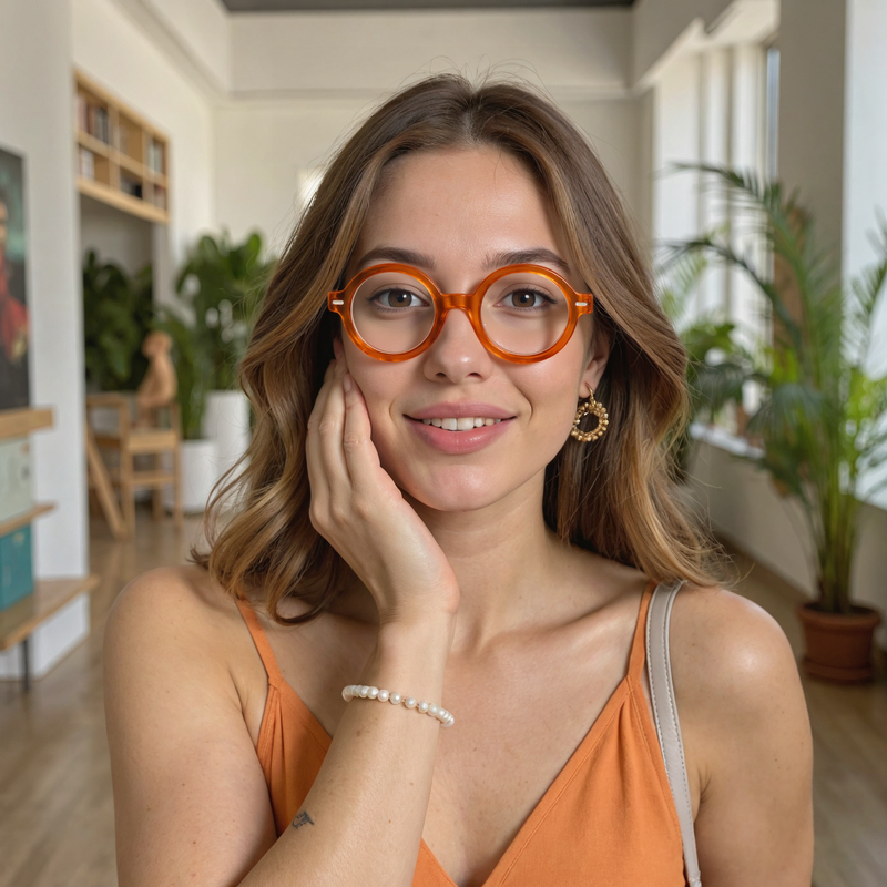 Lunettes de Vue Dwight Ronde Orange