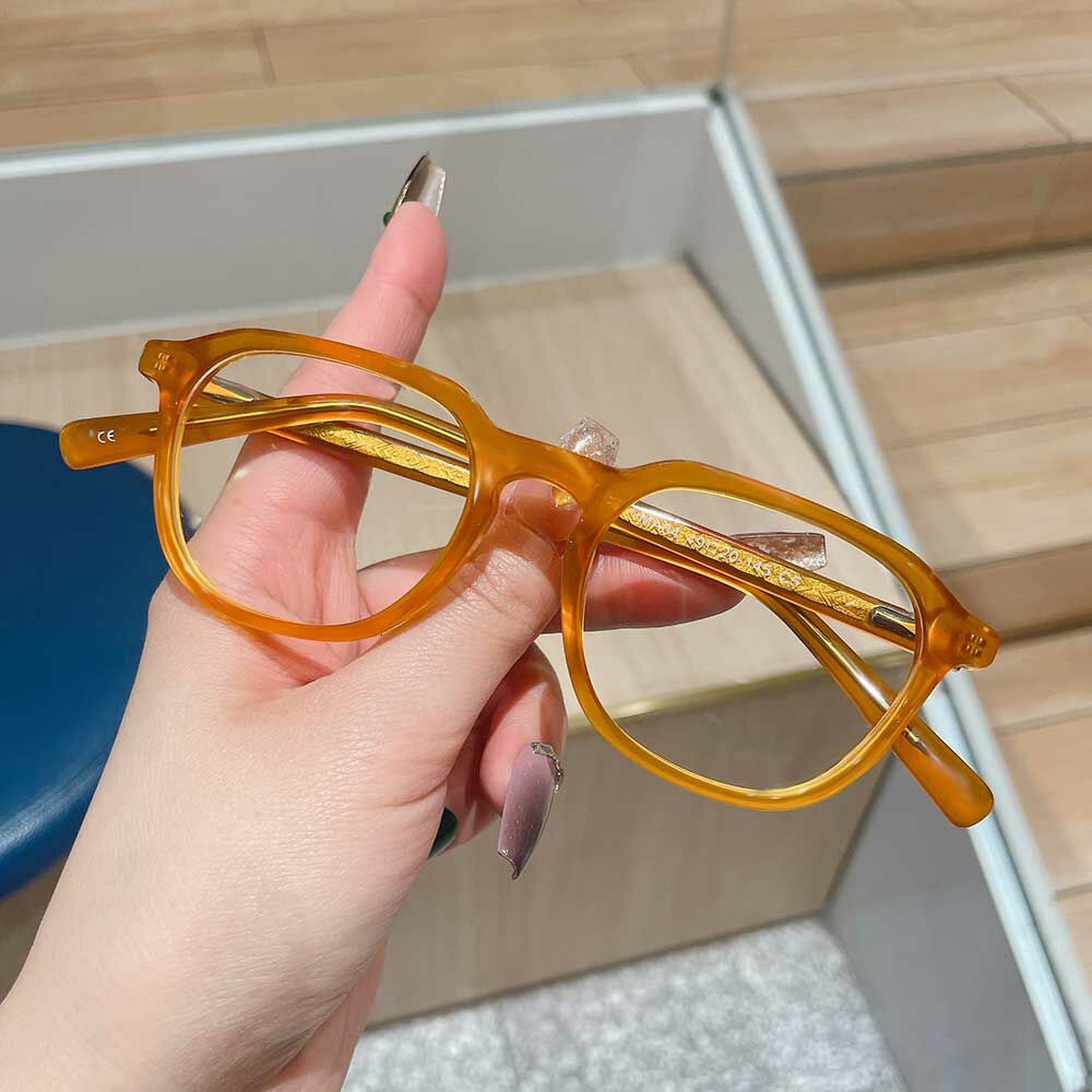 Bertha Square Orange Glasses