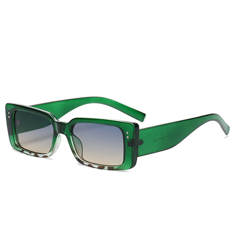Kudos Rectangle Green Sunglasses
