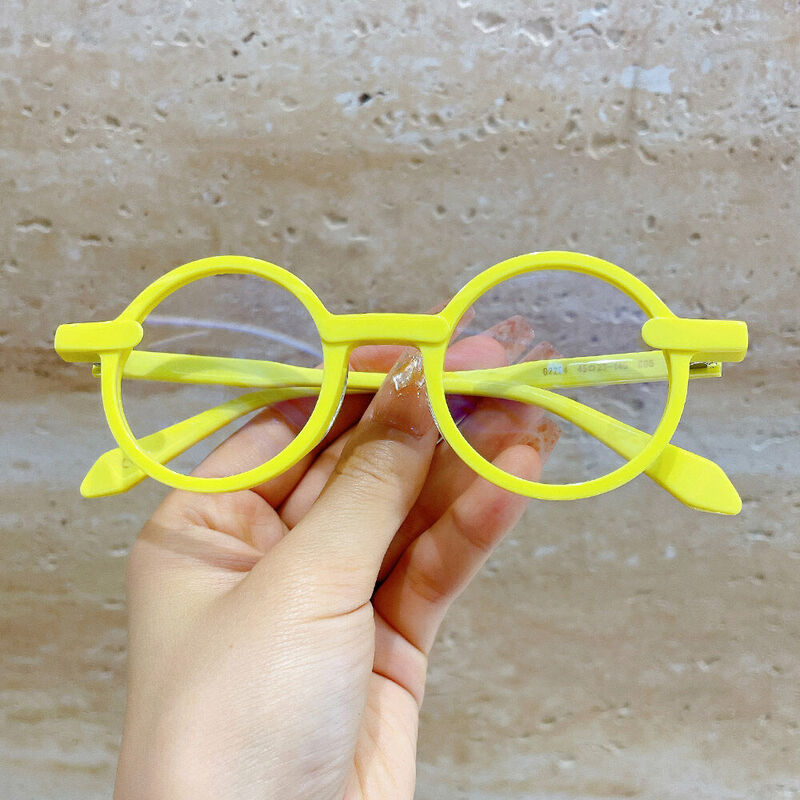 Neila Round Yellow Glasses