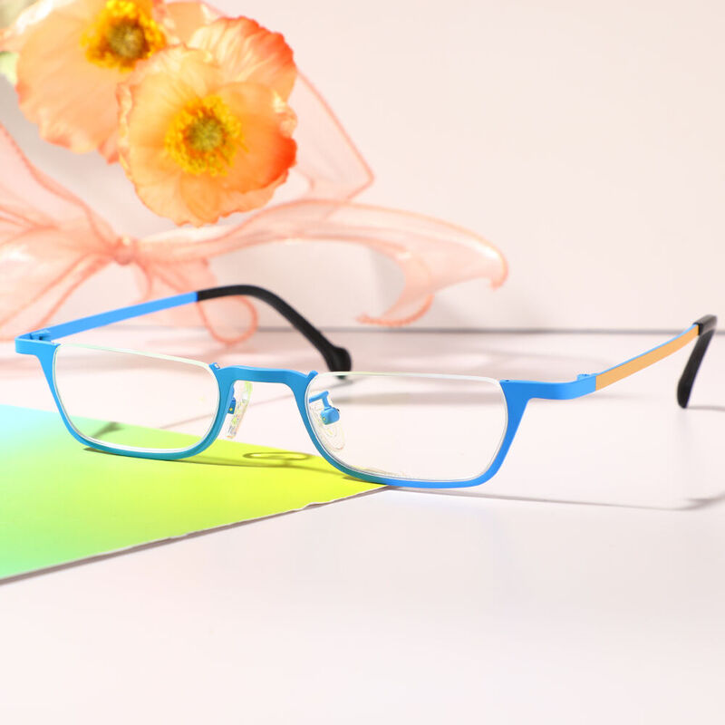 Horatio Rectangle Blue Glasses