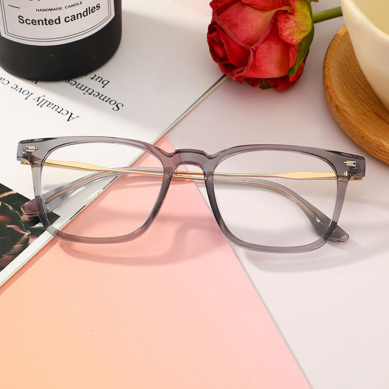 Polly Square Gray Glasses