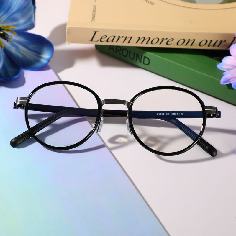 Emmie Round Black Glasses