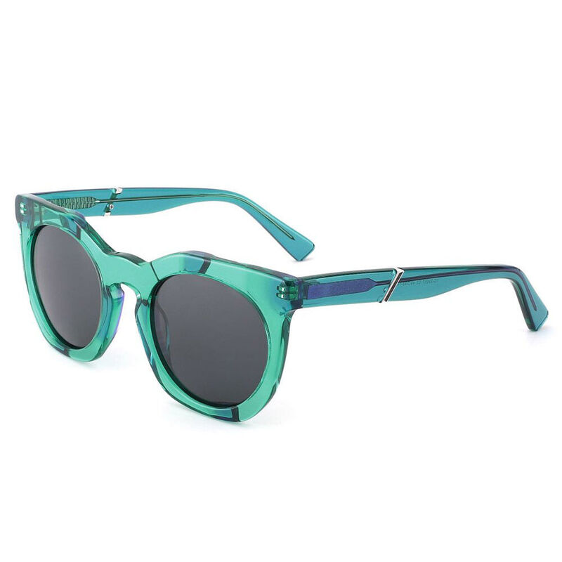 Horizon Round Green Sunglasses