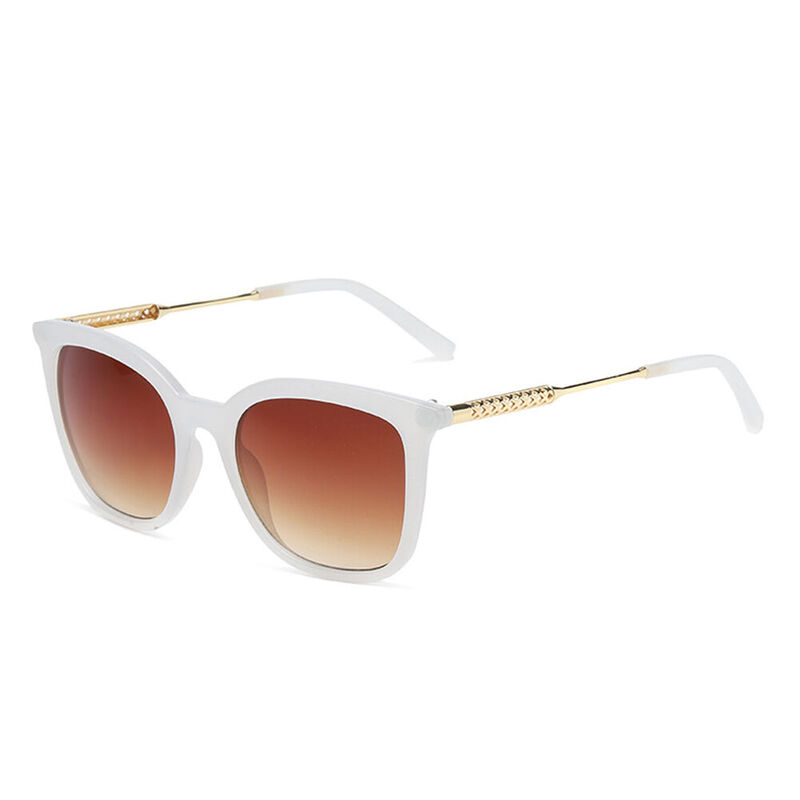 Parasol Square White Sunglasses