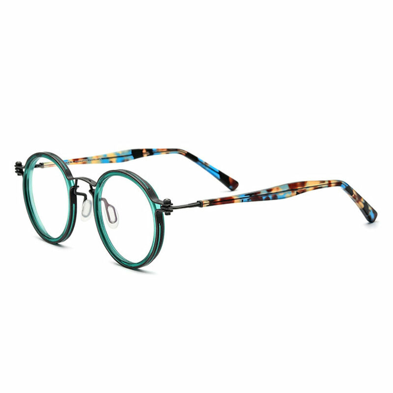 Lester Round Green Glasses