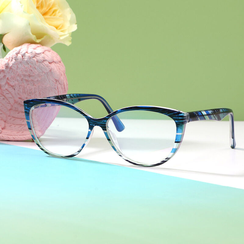 Bine Cat Eye Blue Glasses