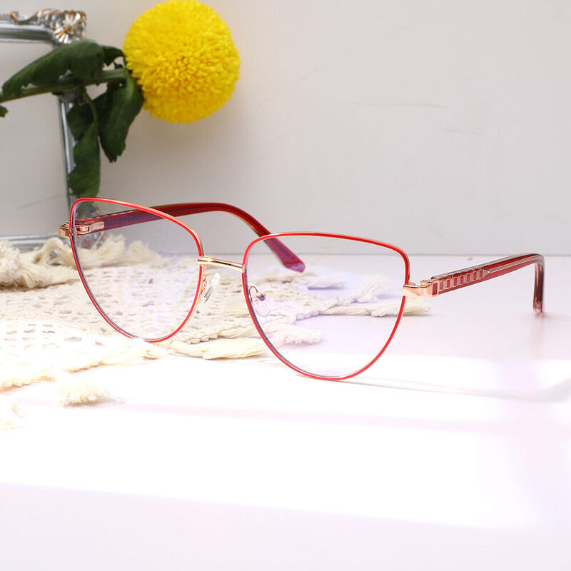 Silas Cat Eye Red Glasses