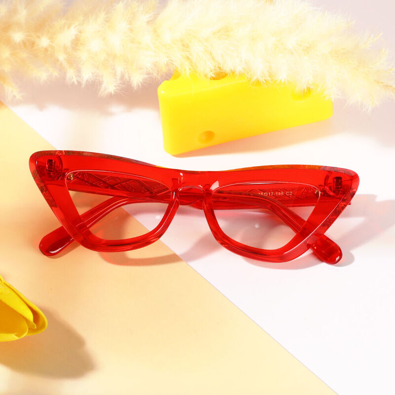 Grantha Cat Eye Red Glasses