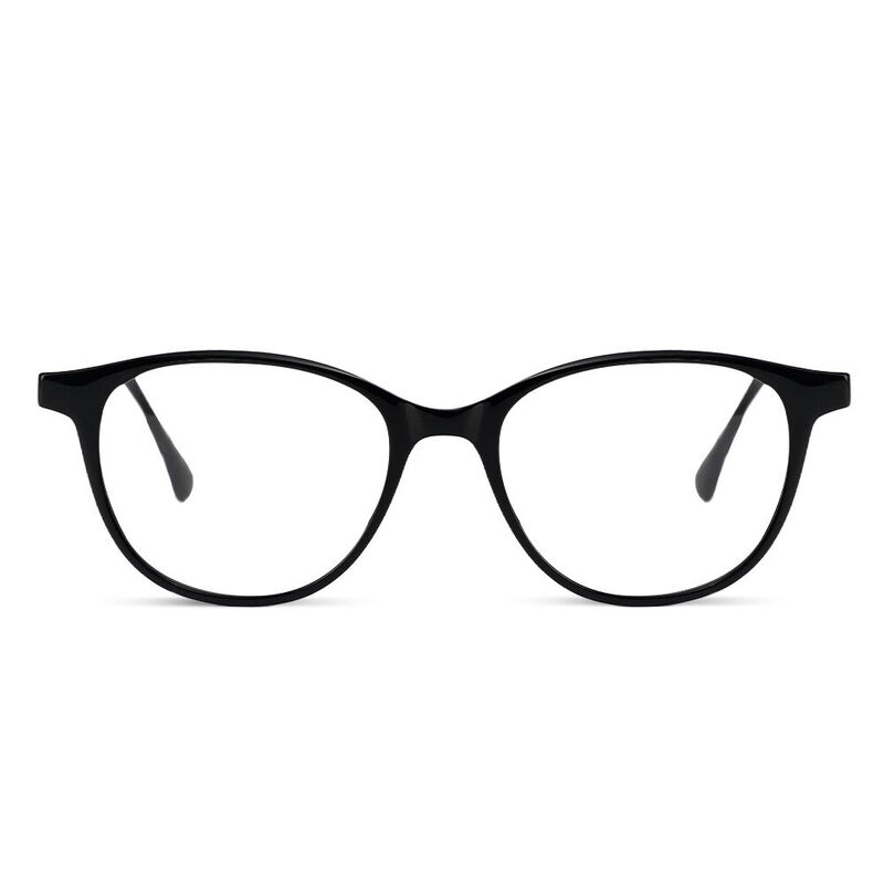 Nelly Oval Black Glasses