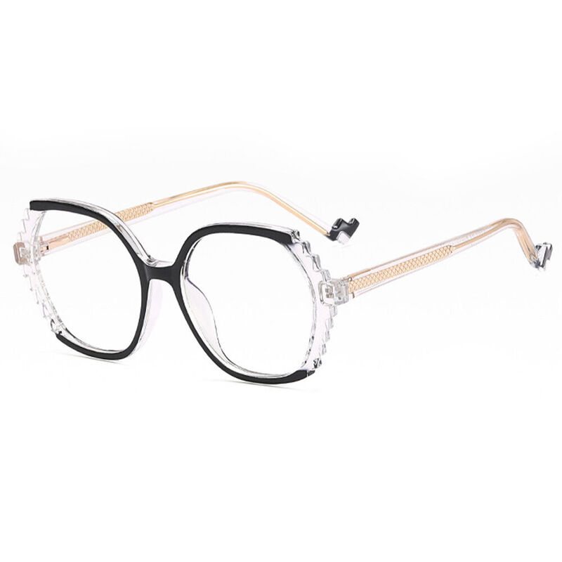 Nathan Round Black Clear Glasses