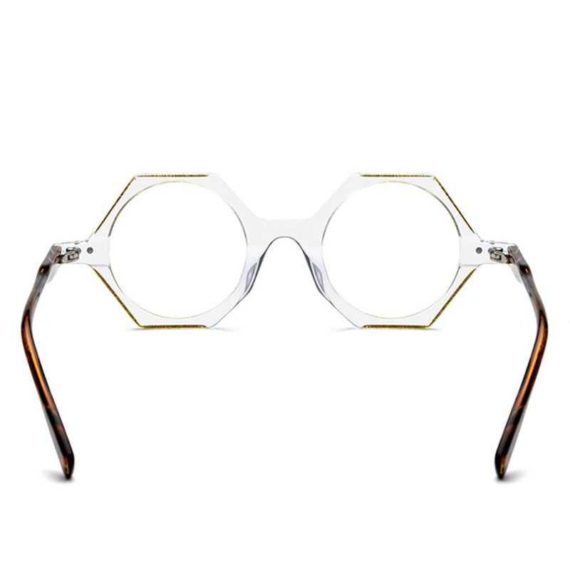 Heather Geometric Gold Brown Glasses