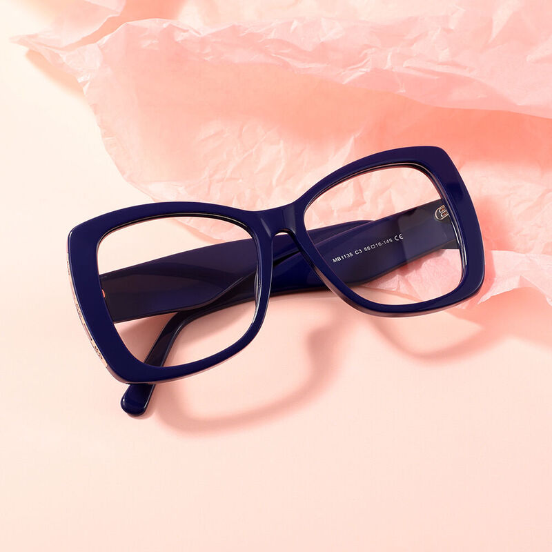 Tess Cat Eye Blue Glasses