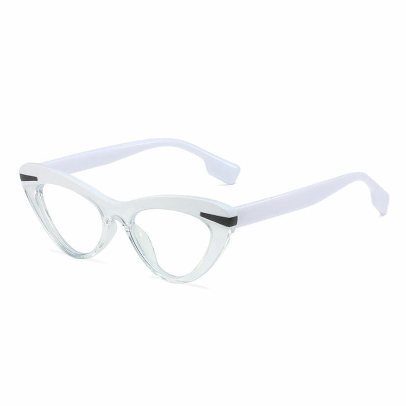 Emma Cat Eye White Glasses