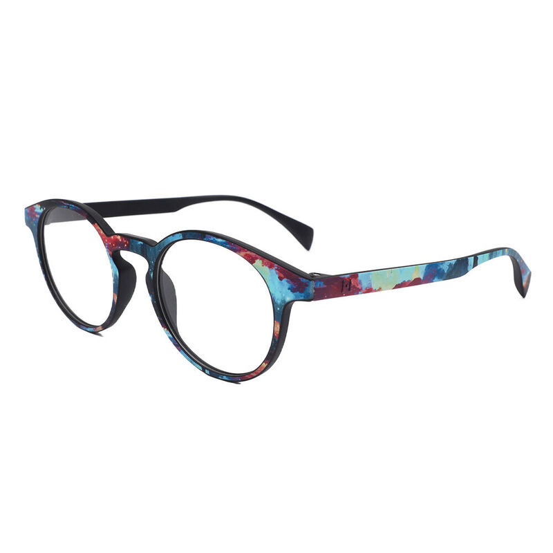 Alvi Round Blue Glasses