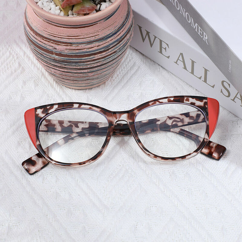 Ted Cat Eye Leopard Glasses