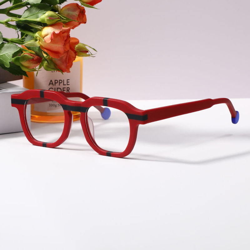 Jasen Square Red Glasses