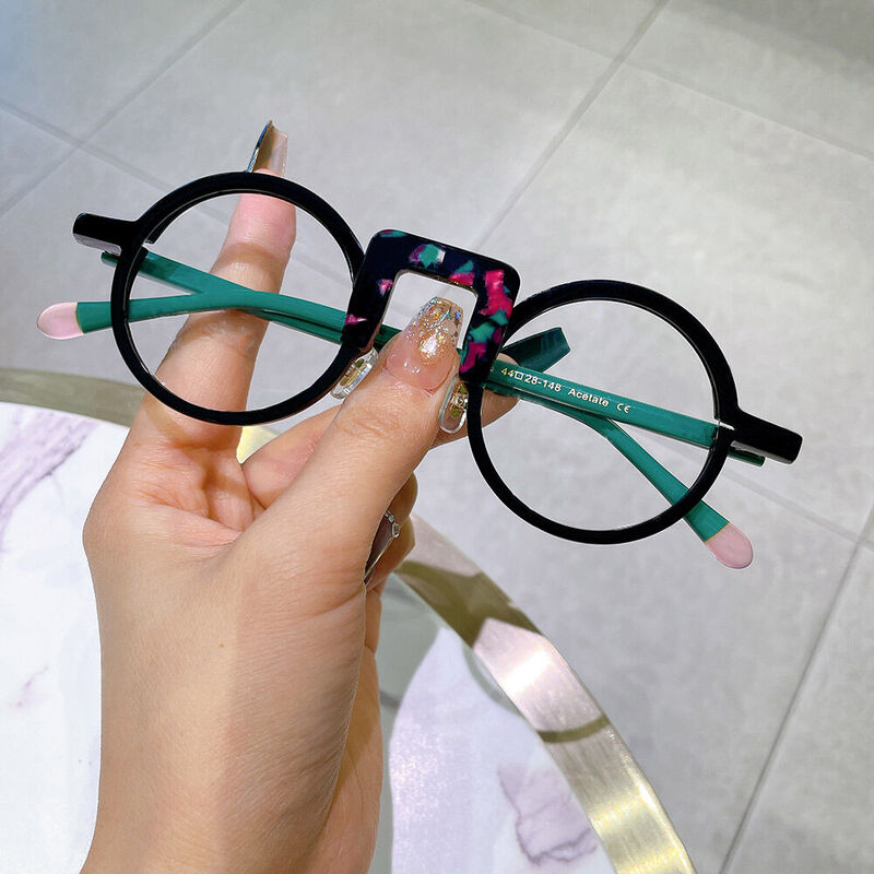 Childe Round Black Clear Glasses