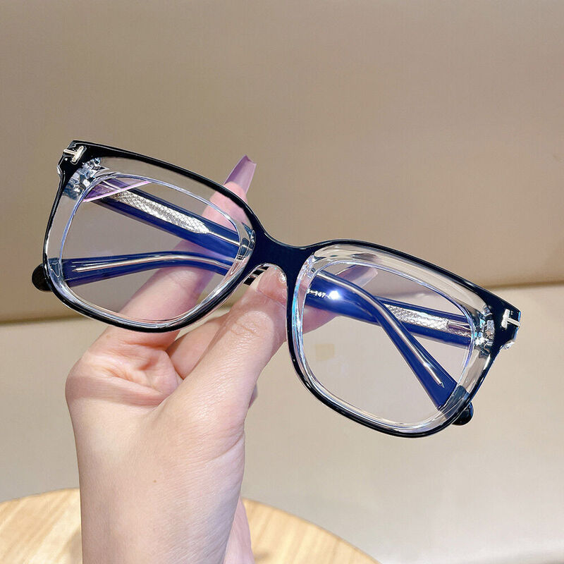 Wesley Cat Eye Black Clear Glasses