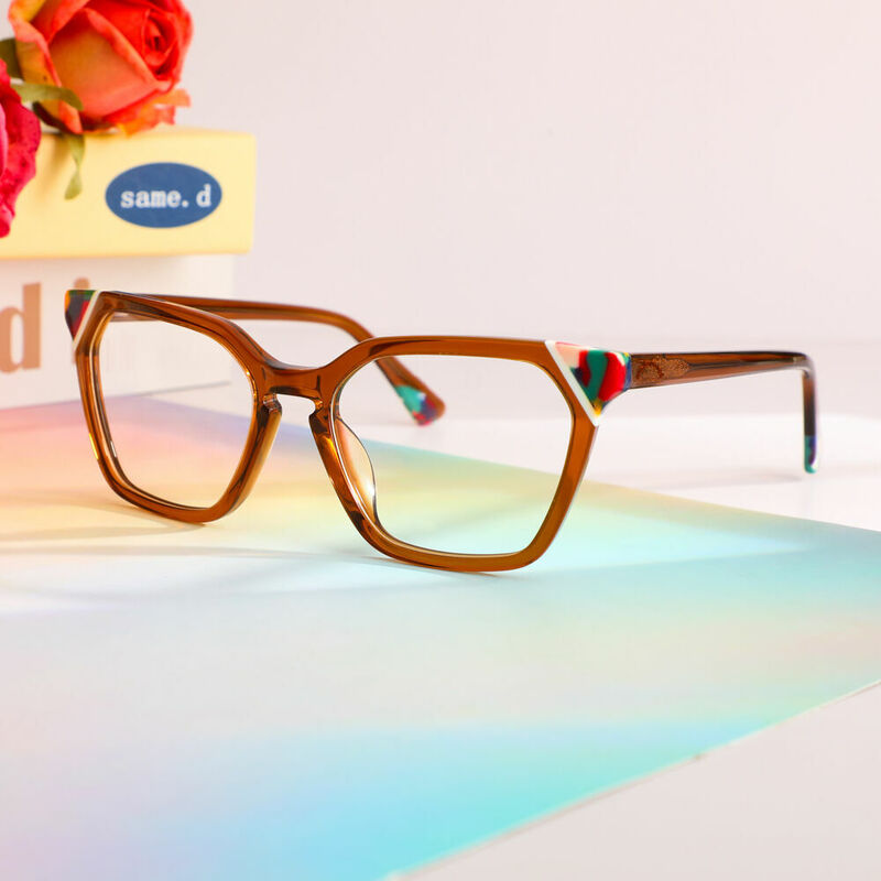Kama Cat Eye Brown Glasses