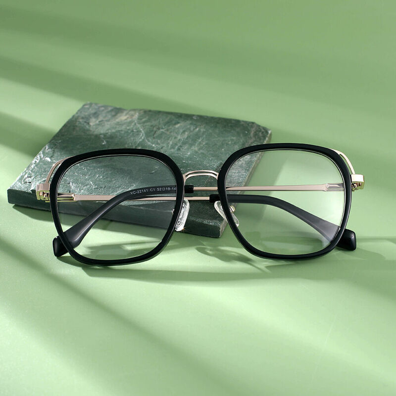 Delphine Square Black Glasses