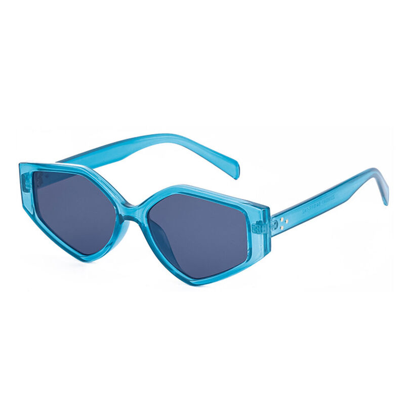 Skya Geometric Blue Sunglasses