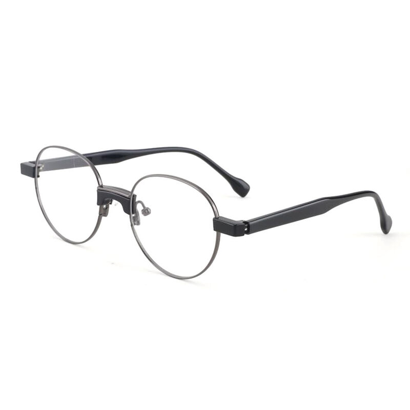 Herty Round Black Glasses