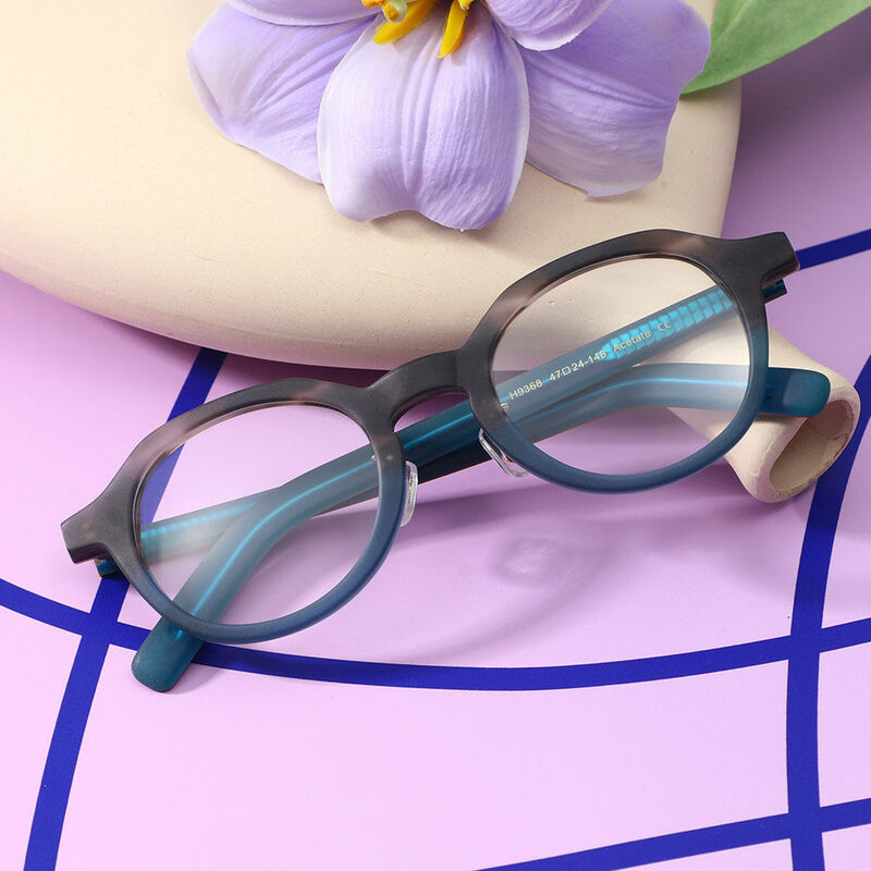 Faire Round Blue Glasses