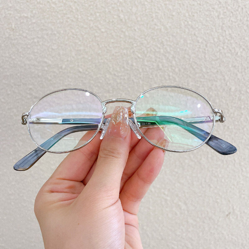 Gloriy Oval Silver Glasses