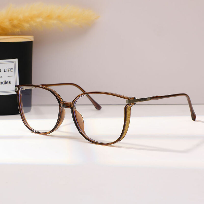 Saxto Round Brown Glasses