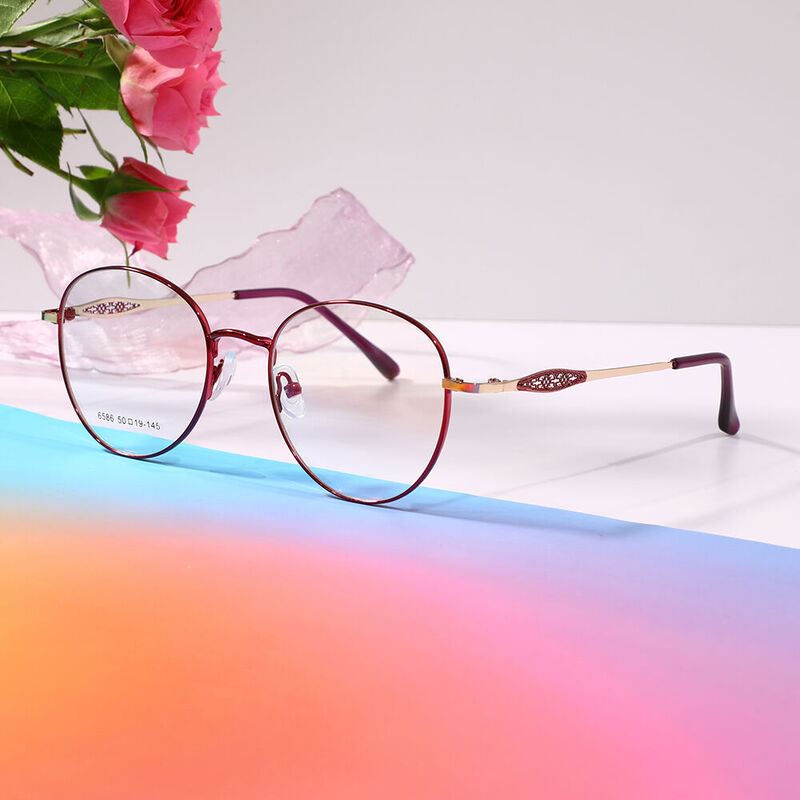 Flora Round Rose Gold Glasses