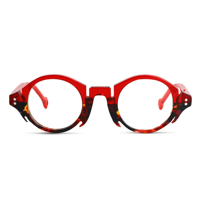 Dominic Round Red Glasses