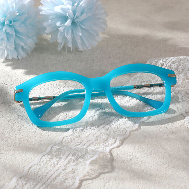 Alice Square Blue Glasses