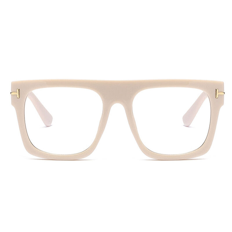 Vibrant Square Beige Glasses