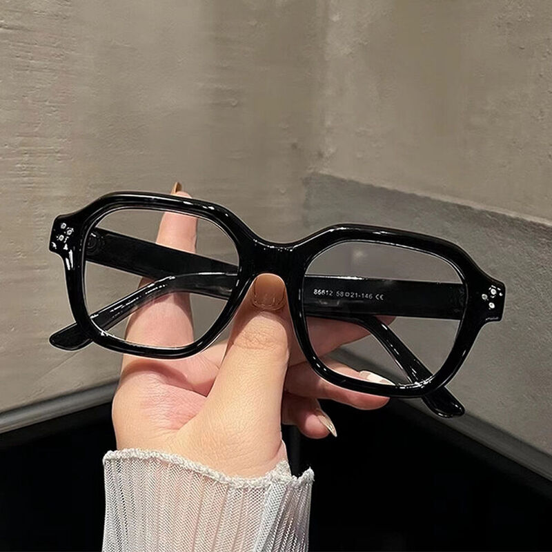 Geralic Geometric Black Glasses